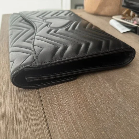 Gucci Calfskin Matelasse GG Marmont Clutch Black - Picture 5 of 11